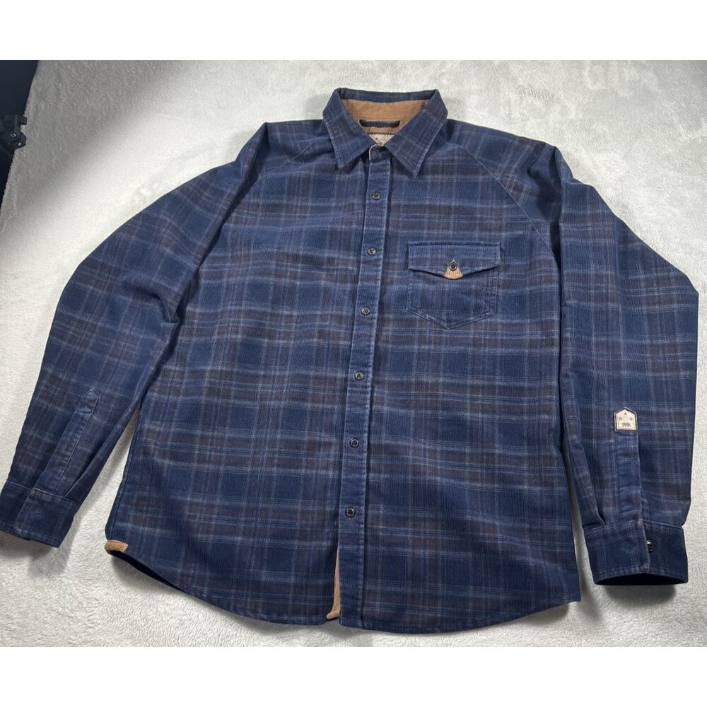 Dakota Grizzly Mens XL Button Up Shirt Plaid Blue Workwear Outdoor Hiking
